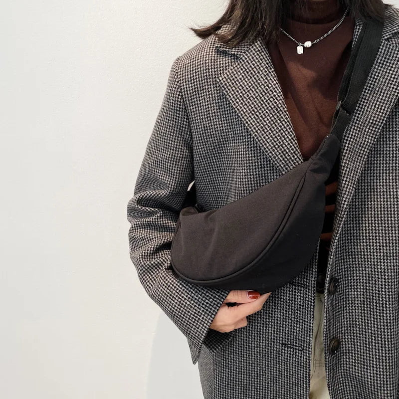 Storazone Solid Color Chest Bag For Women Large Capacity Travel Crossbody Female Half Moon Belt Bag Ladies Daily Street Fanny Packs 2022