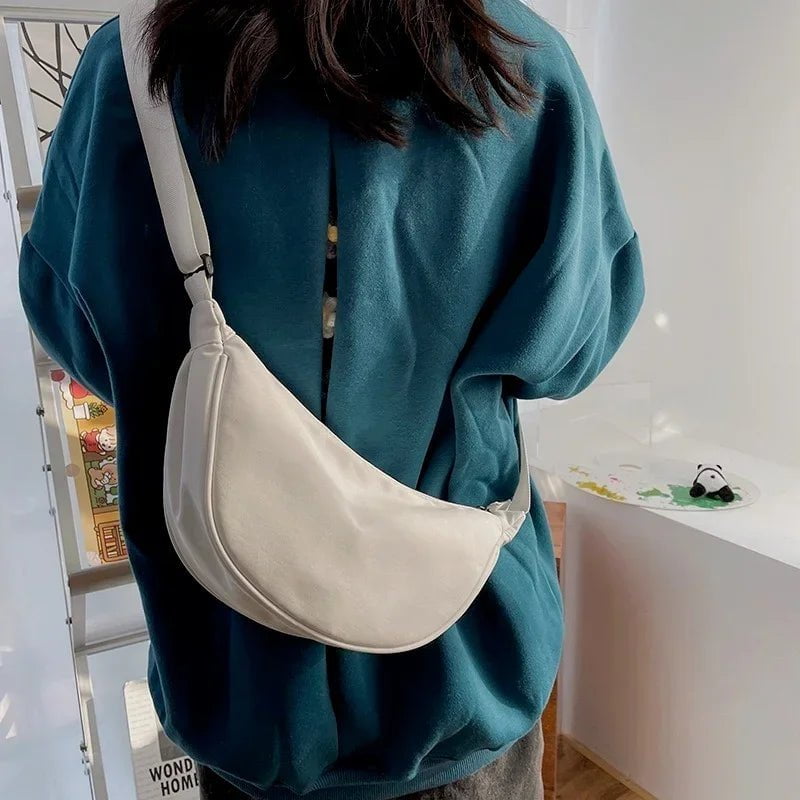 Storazone Solid Color Chest Bag For Women Large Capacity Travel Crossbody Female Half Moon Belt Bag Ladies Daily Street Fanny Packs 2023