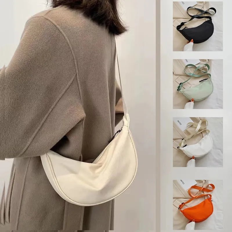 Storazone Solid Color Chest Bag For Women Large Capacity Travel Crossbody Half Moon Designed Belt Bag Ladies Daily Street Fanny Packs