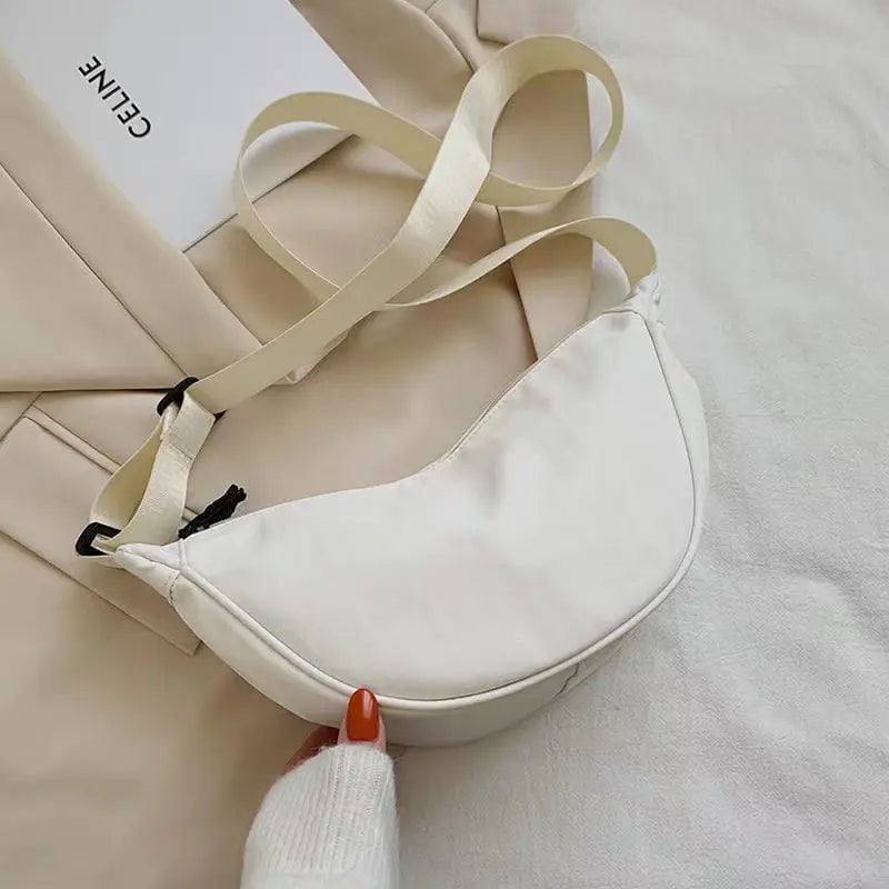 Storazone Solid Color Chest Bag For Women Large Capacity Travel Crossbody Half Moon Designed Belt Bag Ladies Daily Street Fanny Packs