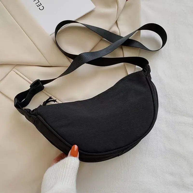 Storazone Solid Color Chest Bag For Women Large Capacity Travel Crossbody Half Moon Designed Belt Bag Ladies Daily Street Fanny Packs