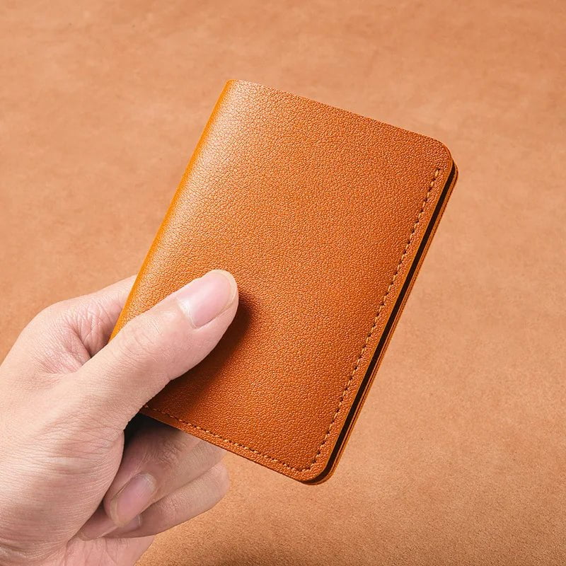 Storazone Solid Color PU Leather Small Wallet for Women Short Simple Women's Purse with Buttons Ultra Thin Credit Card Bag Coin Purse