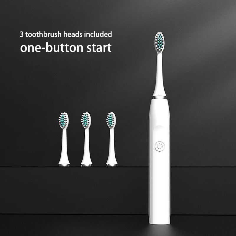 Storazone Sonic Electric Toothbrush for Adults Children Ultrasonic Automatic vibrator Whitening IPX7 Waterproof 3 Brush Head battery type