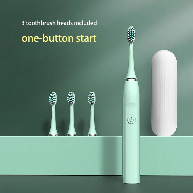 Storazone Sonic Electric Toothbrush for Adults Children Ultrasonic Automatic vibrator Whitening IPX7 Waterproof 3 Brush Head battery type