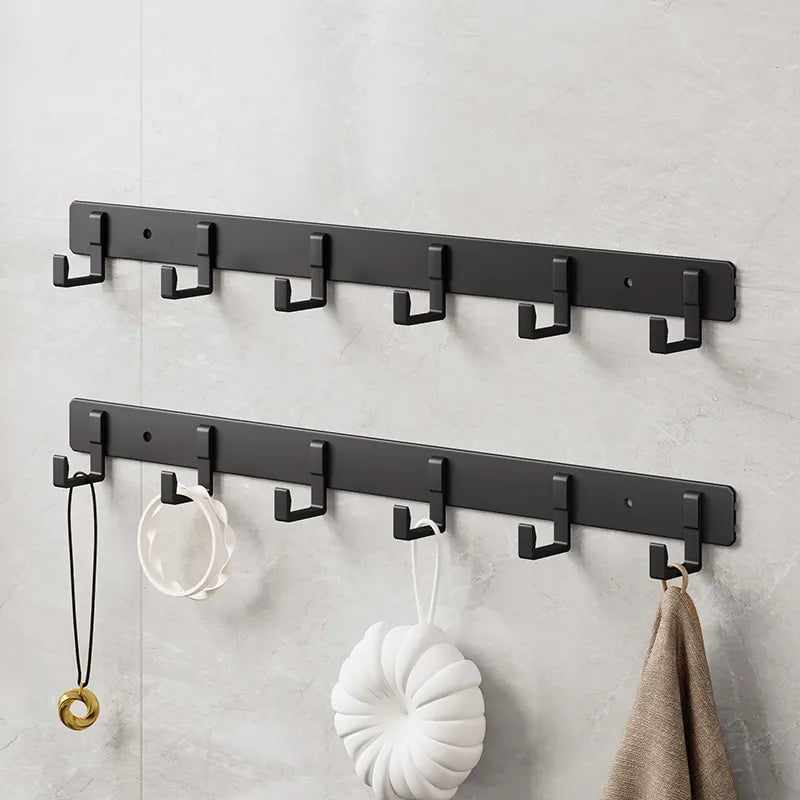 Storazone Space Aluminum Black Hook Bathroom Towel Hook Living Room Door Back Clothes Hook Simple Black Storage Hook To Save Space