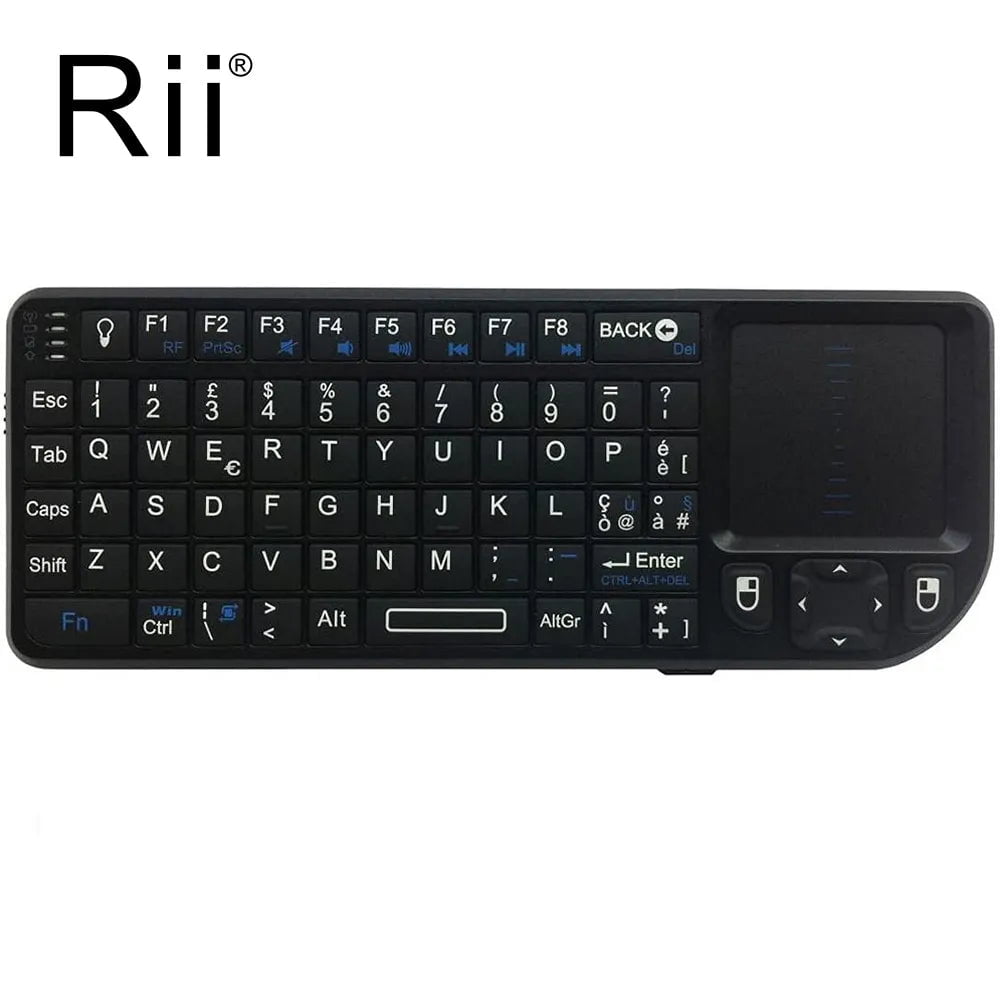 Storazone Spanish Keyboard Rii X1 2.4GHz Mini Wireless Keyboard English/ES/FR Keyboards with TouchPad for Android TV Box/PC/Laptop