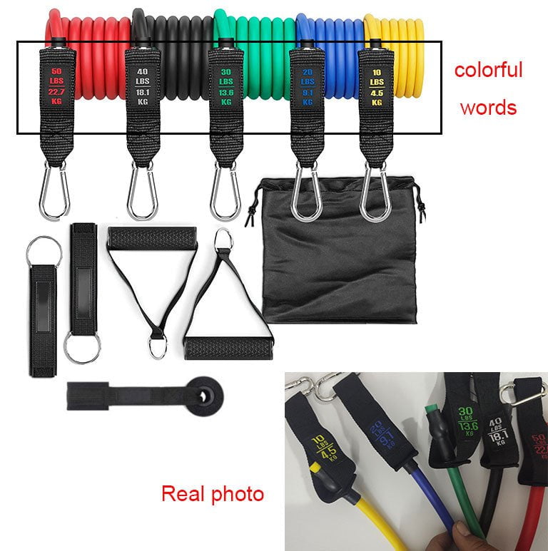 STORAZONE Sportwear 150 pounds color words Fitness Rally Elastic Rope Resistance Band