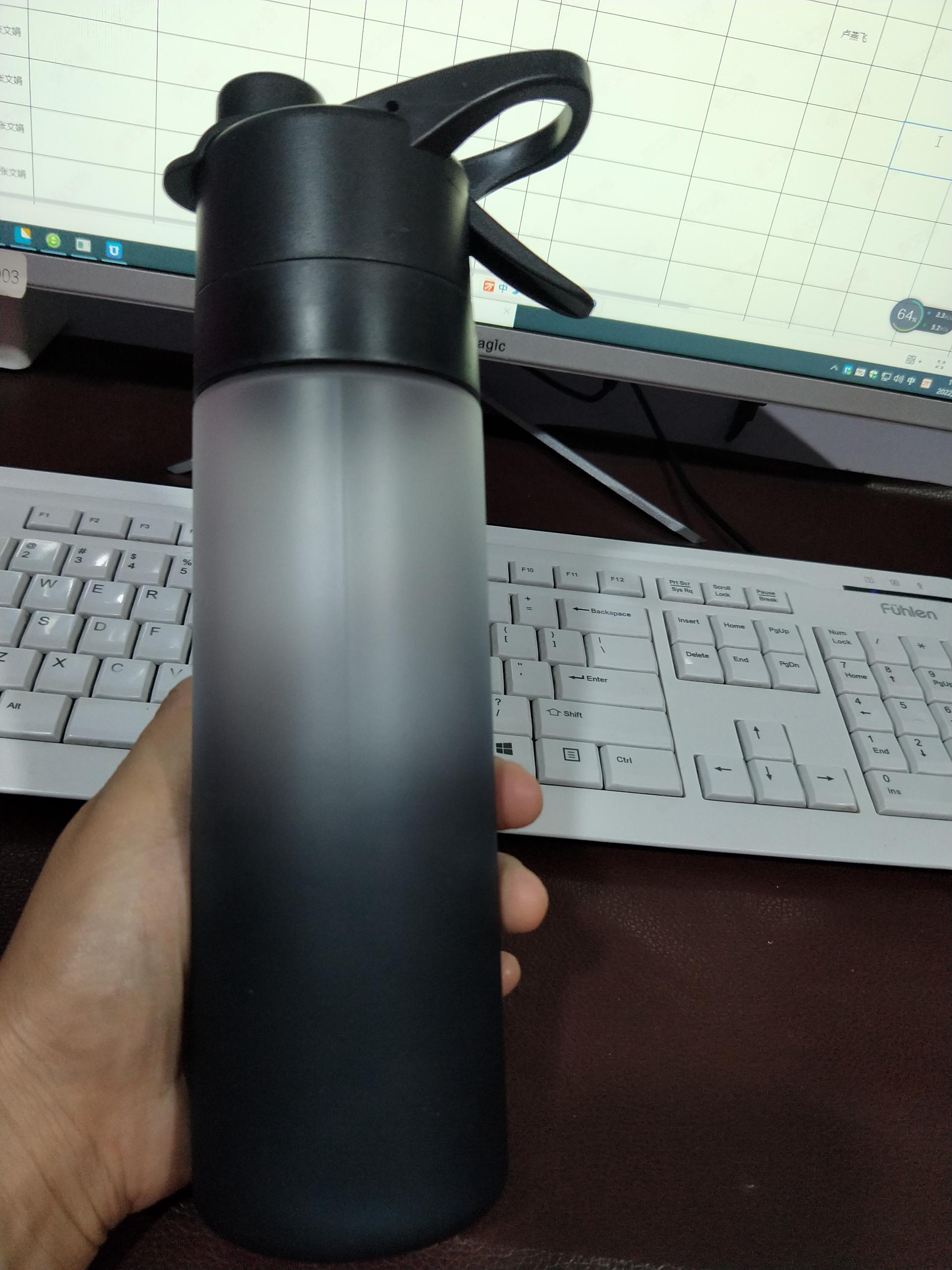 STORAZONE Sportwear Black Spray Water Bottle For Girls Outdoor Sport Fitness Water Cup Large Capacity Spray Bottle Drinkware Travel Bottles Kitchen Gadgets
