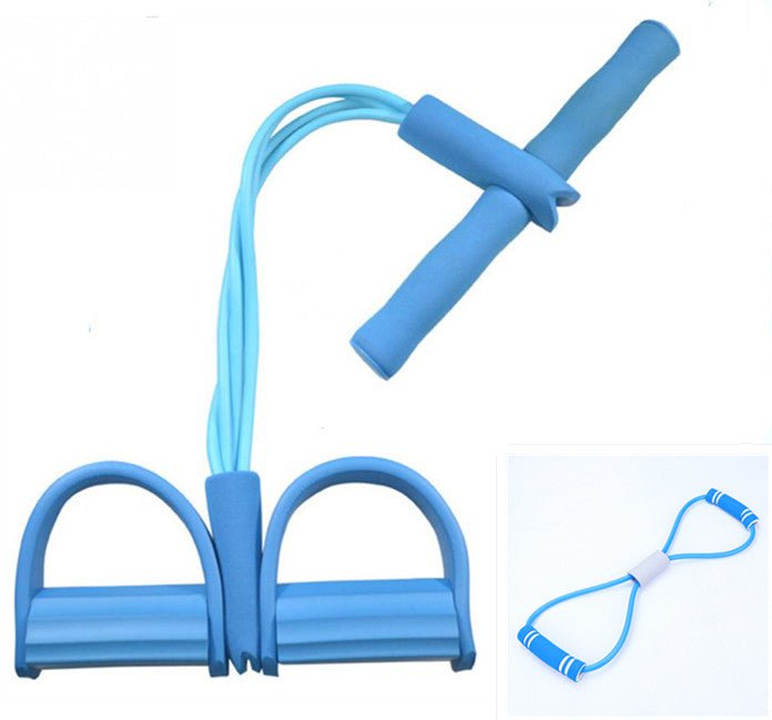 STORAZONE Sportwear Blue with Blue Rally set Natural Latex Foot Pedal Elastic Pull Rope with Handle Fitness Equipment Bodybuilding Expander