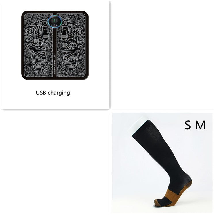 STORAZONE Sportwear Charging LCD Type A Set / English packaging Ems Foot Massager Mat Tens Fisioterapia Electric Foot Cushion Blood Circulation Acupunctur Pad Foot Health Care Relaxation Pain