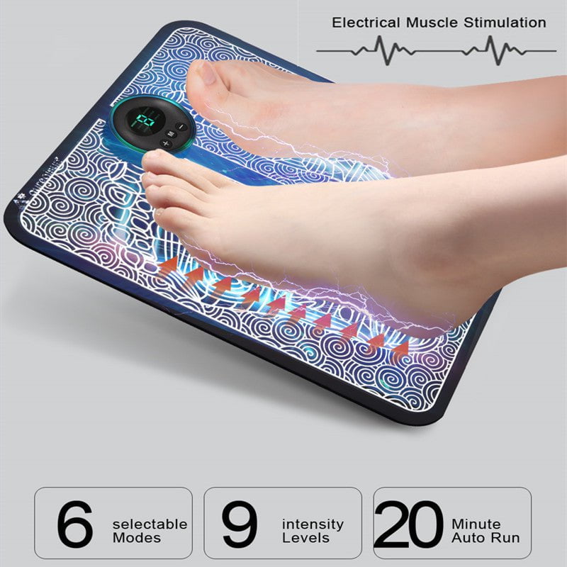 STORAZONE Sportwear Ems Foot Massager Mat Tens Fisioterapia Electric Foot Cushion Blood Circulation Acupunctur Pad Foot Health Care Relaxation Pain