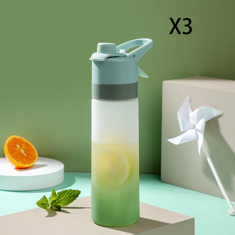 STORAZONE Sportwear Green 3PCS Spray Water Bottle For Girls Outdoor Sport Fitness Water Cup Large Capacity Spray Bottle Drinkware Travel Bottles Kitchen Gadgets