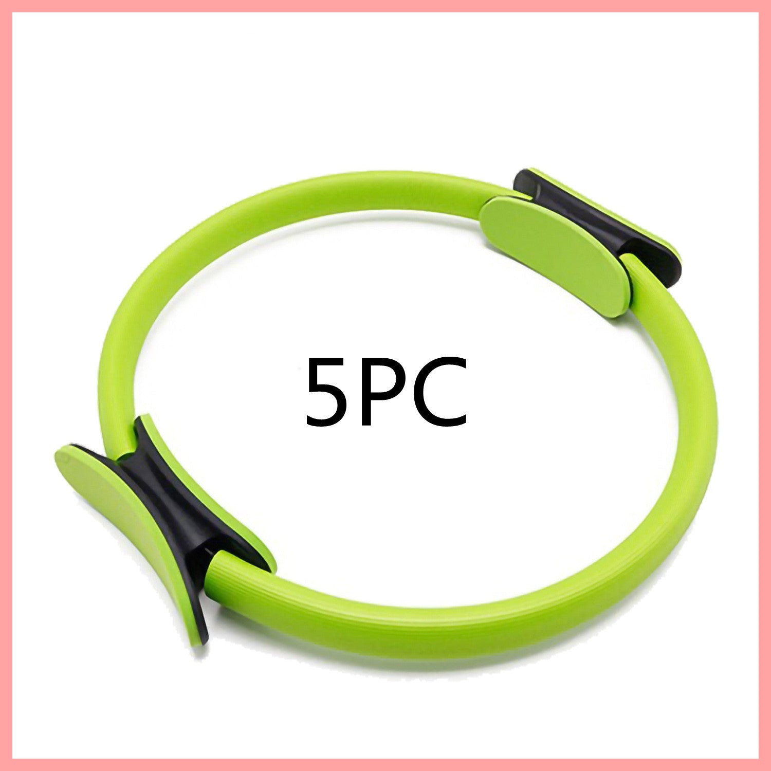 STORAZONE Sportwear Green 5PC Yoga Fitness Pilates Ring Women Girls Circle Magic Dual Exercise Home Gym Workout Sports Lose Weight Body Resistance