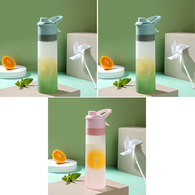 STORAZONE Sportwear Green and Green and Pink Spray Water Bottle For Girls Outdoor Sport Fitness Water Cup Large Capacity Spray Bottle Drinkware Travel Bottles Kitchen Gadgets