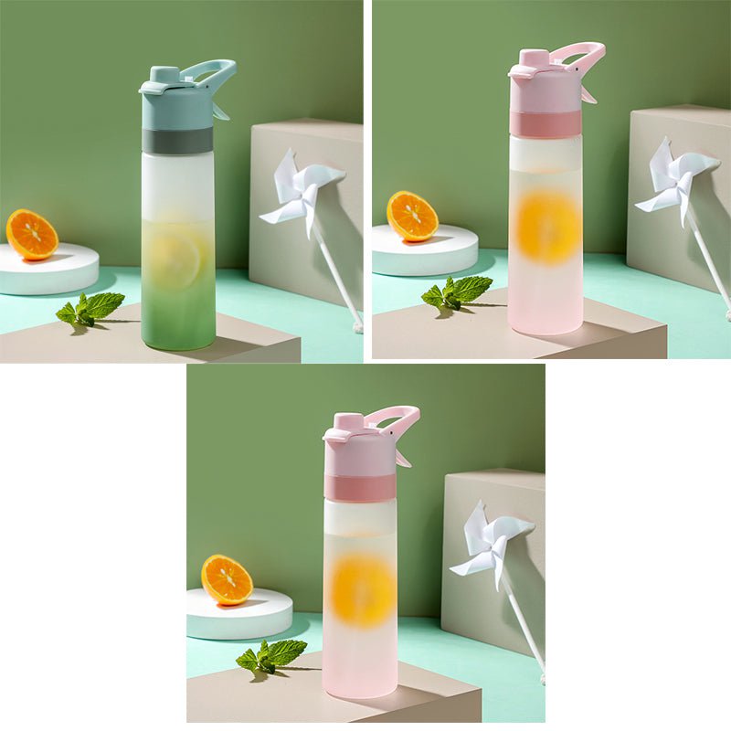 STORAZONE Sportwear Green and Pink and Pink Spray Water Bottle For Girls Outdoor Sport Fitness Water Cup Large Capacity Spray Bottle Drinkware Travel Bottles Kitchen Gadgets