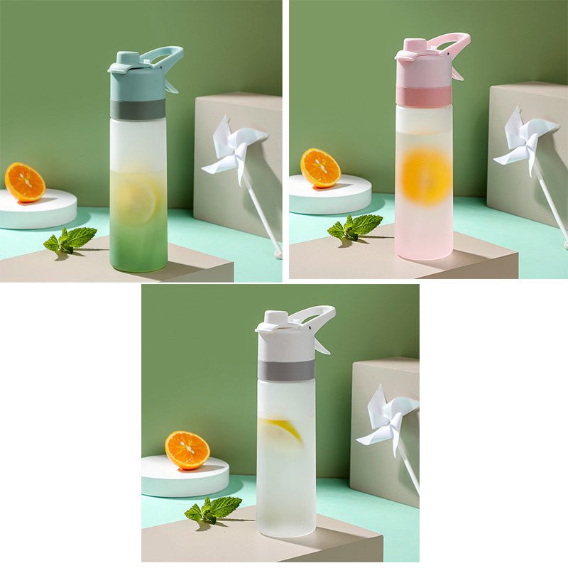 STORAZONE Sportwear Green and Pink and White Spray Water Bottle For Girls Outdoor Sport Fitness Water Cup Large Capacity Spray Bottle Drinkware Travel Bottles Kitchen Gadgets
