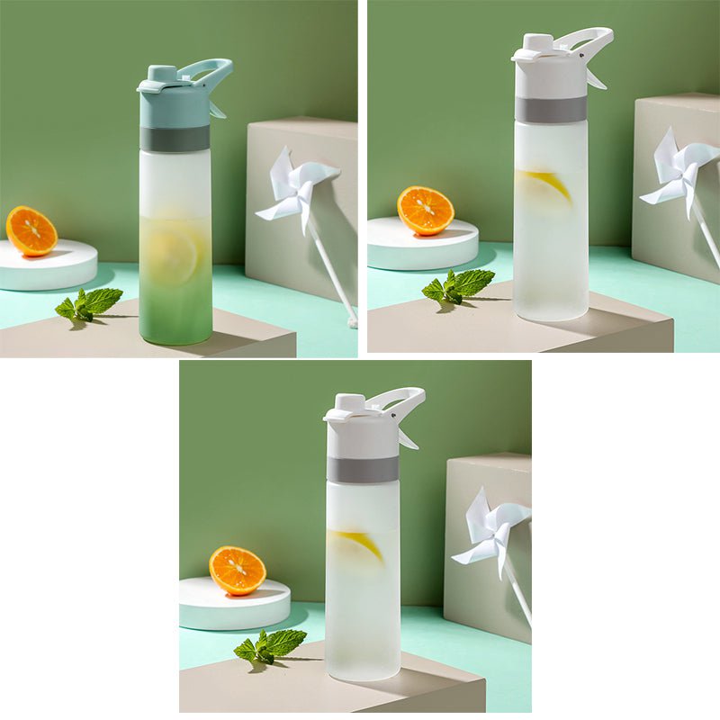 STORAZONE Sportwear Green and White and White Spray Water Bottle For Girls Outdoor Sport Fitness Water Cup Large Capacity Spray Bottle Drinkware Travel Bottles Kitchen Gadgets