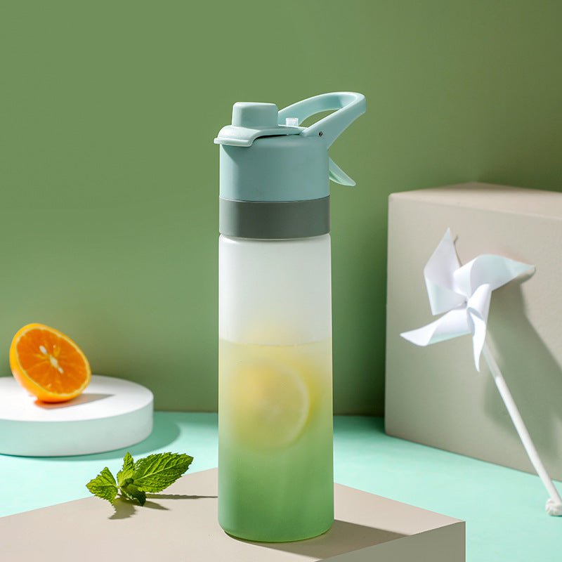 STORAZONE Sportwear Green Spray Water Bottle For Girls Outdoor Sport Fitness Water Cup Large Capacity Spray Bottle Drinkware Travel Bottles Kitchen Gadgets