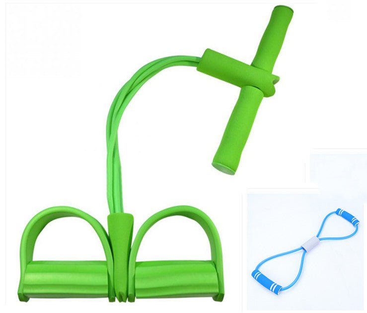 STORAZONE Sportwear Green with Blue Rally set Natural Latex Foot Pedal Elastic Pull Rope with Handle Fitness Equipment Bodybuilding Expander