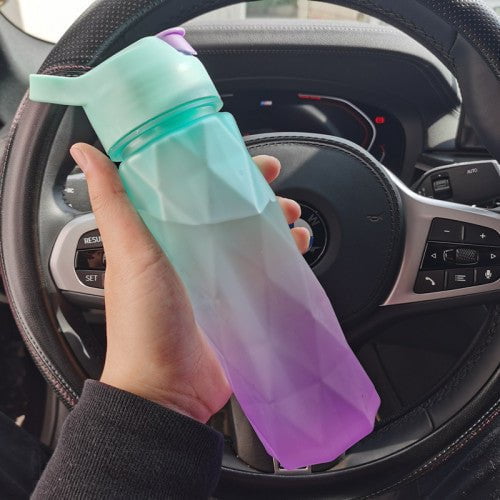 STORAZONE Sportwear Greenpurple gradient Spray Water Bottle For Girls Outdoor Sport Fitness Water Cup Large Capacity Spray Bottle Drinkware Travel Bottles Kitchen Gadgets