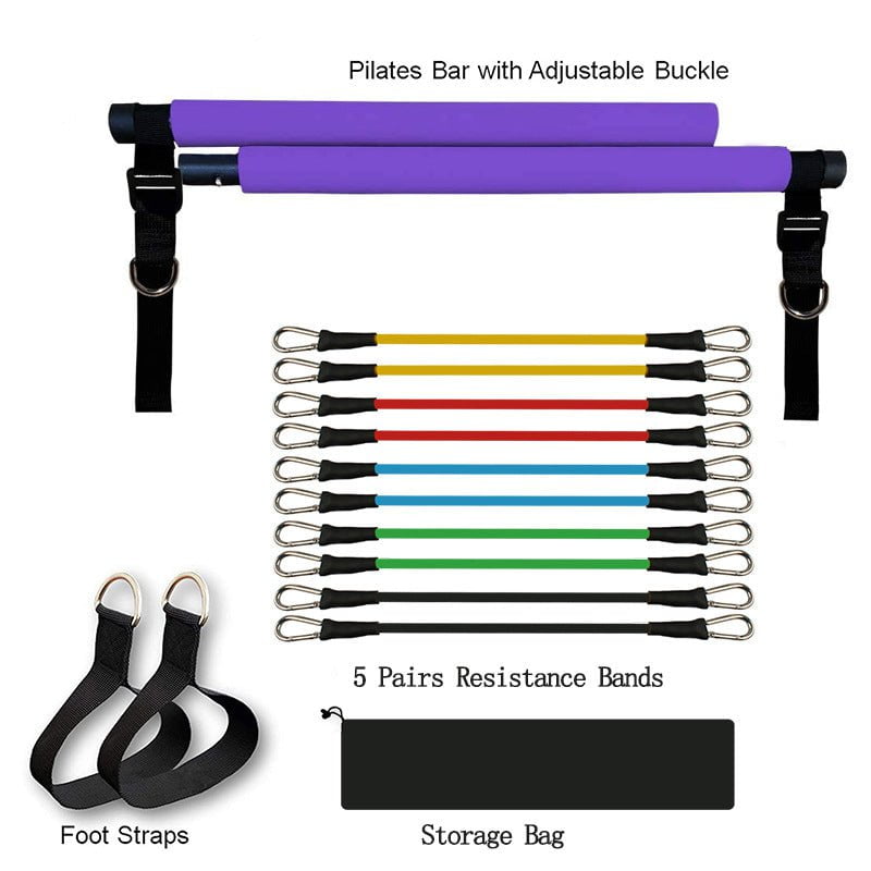 STORAZONE Sportwear Purple Fitness Yoga Pilates Bar Portable Gym Accessories Sport Elastic Bodybuilding Resistance Bands For Home Trainer Workout Equipment