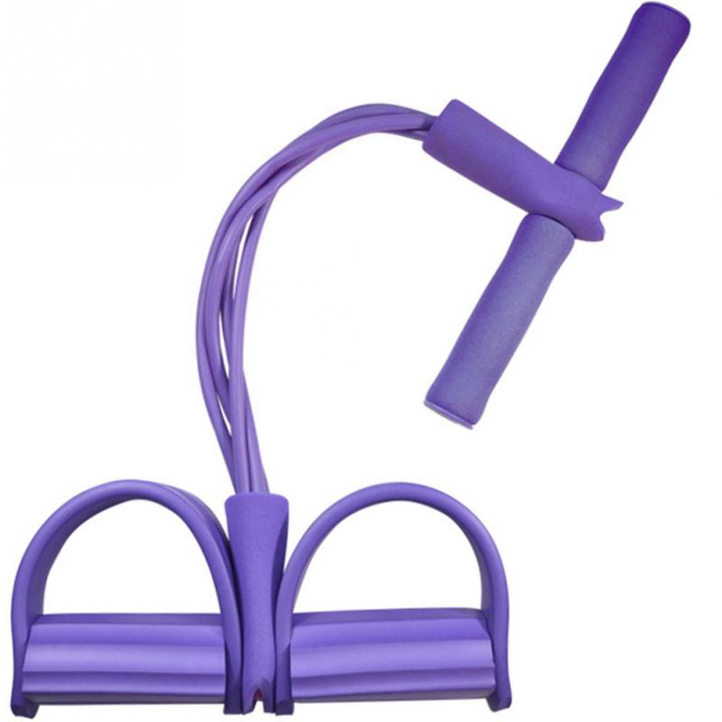 STORAZONE Sportwear Purple Natural Latex Foot Pedal Elastic Pull Rope with Handle Fitness Equipment Bodybuilding Expander