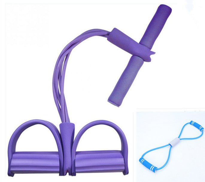 STORAZONE Sportwear Purple with Blue Rally set Natural Latex Foot Pedal Elastic Pull Rope with Handle Fitness Equipment Bodybuilding Expander