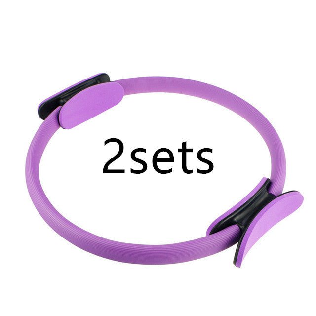 STORAZONE Sportwear Purple2sets Yoga Fitness Pilates Ring Women Girls Circle Magic Dual Exercise Home Gym Workout Sports Lose Weight Body Resistance