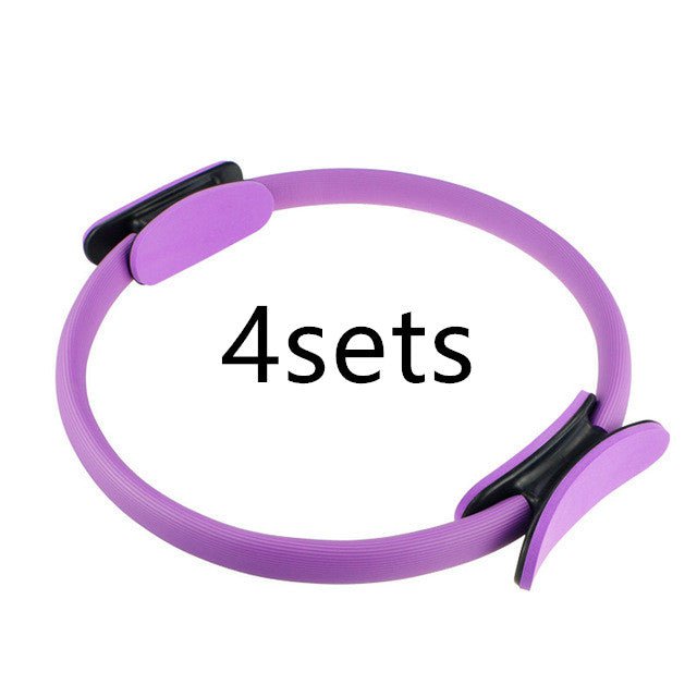 STORAZONE Sportwear Purple4sets Yoga Fitness Pilates Ring Women Girls Circle Magic Dual Exercise Home Gym Workout Sports Lose Weight Body Resistance