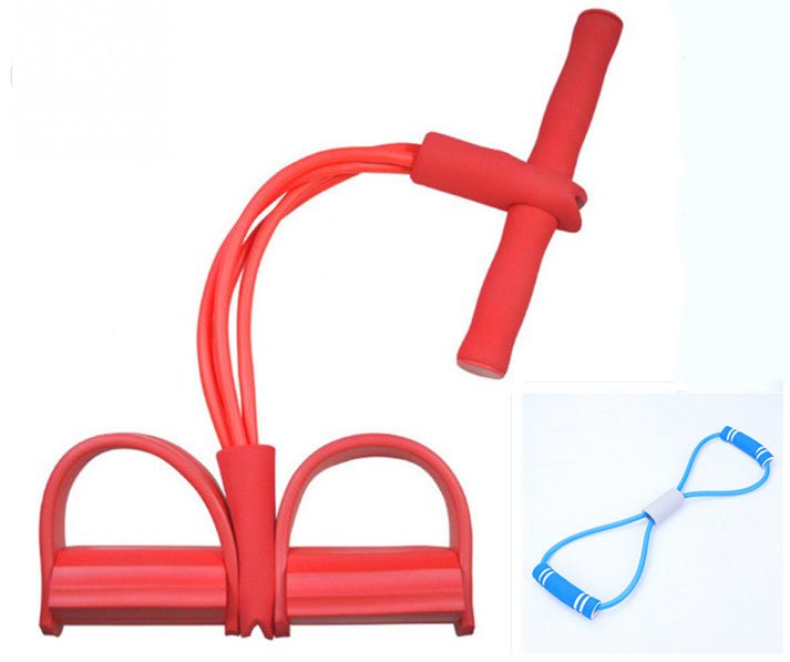 STORAZONE Sportwear Red with Blue Rally set Natural Latex Foot Pedal Elastic Pull Rope with Handle Fitness Equipment Bodybuilding Expander