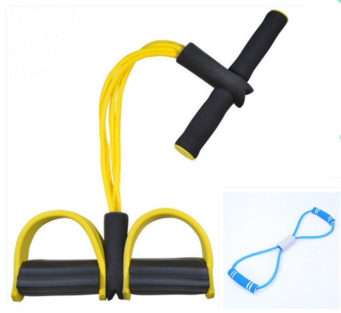 STORAZONE Sportwear Yellow with Blue Rally set Natural Latex Foot Pedal Elastic Pull Rope with Handle Fitness Equipment Bodybuilding Expander