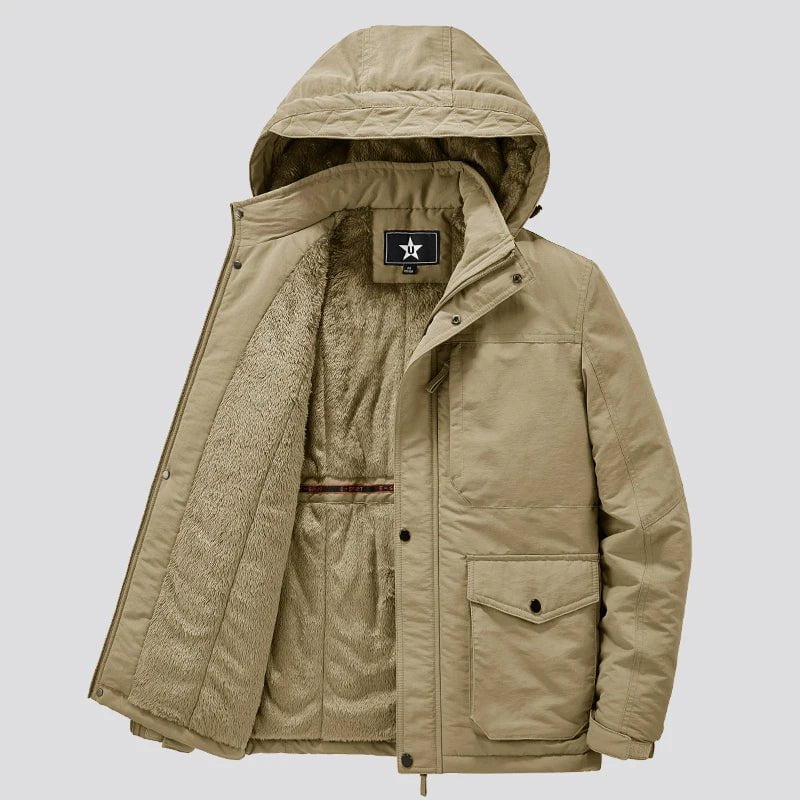 Storazone SQ8663khaki / S Nice Winter Fleece Mens Parka Thicken Windproof Jacket Male Cargo Vintage Cotton Coat Fashion Warm Casual Parkas Men Jackets 6XL