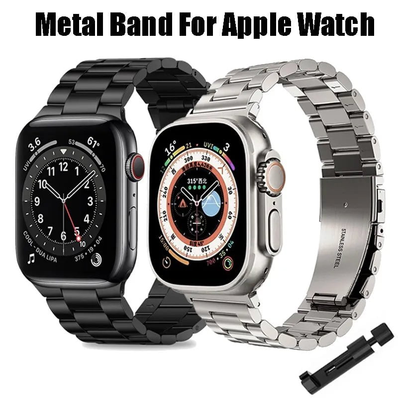 Storazone Stainless Steel Strap For Apple Watch Band 45mm Ultra 49mm 41mm 40mm 44mm Watch Strap Metal Bracelet For Iwatch Series 9 8 7 6 5