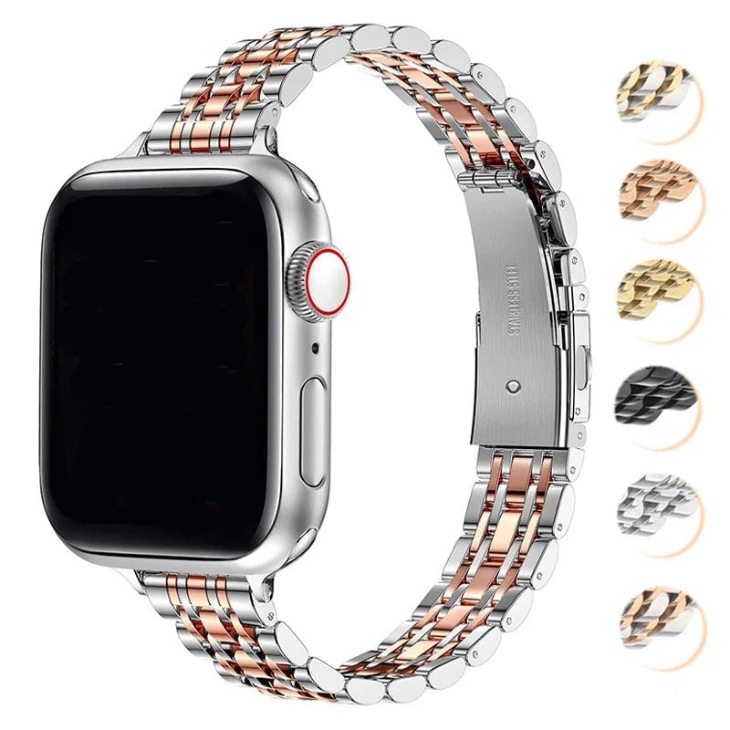 Storazone Stainless Steel Strap For Apple Watch Ultra 2 Band 49mm 42mm 44mm Metal Bracelet iWatch Series 9 8 7 6 SE 5 4 3 Women 45mm 41mm