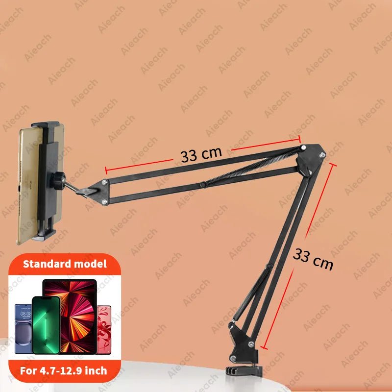 Storazone Standard Black 0 / CHINA Tablet Holder For Bed iPad Stand 360° Rotating Desktop Phone Mount with Aluminum Arm For 4.5"~12.9" Xiaomi Lenovo Samsung Tablet