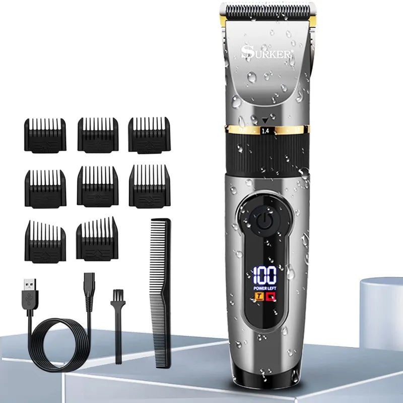 Storazone Standard Professional Hair Clipper Rechargeable Electric Trimmer For Men Beard Kids Barber Cutting Machine Haircut LED Screen Waterproof