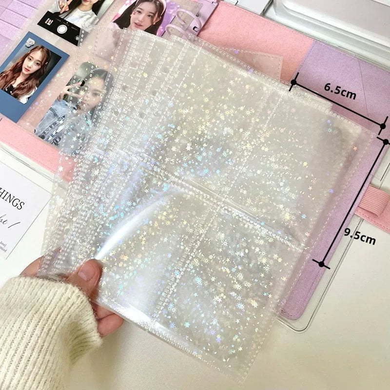 Storazone Star 4grid 10pcs 10pcs Laser 3inch 5inch Photo Album Photocards Holder A5 Binder Refill Pockets Sleeves Diary Album Inner Sleeves