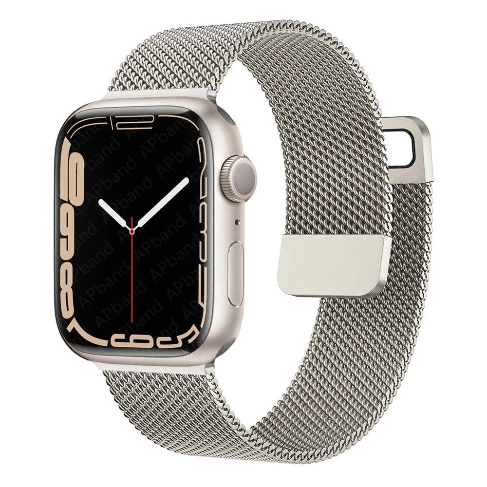 Storazone starlight / 38mm or 40mm 41mm Milanese Loop For Apple Watch Band 44mm 40mm 45mm 41mm 38mm 42mm 49mm 45 mm belt bracelet iWatch series 7 se 3 5 6 Ultra 8 Strap