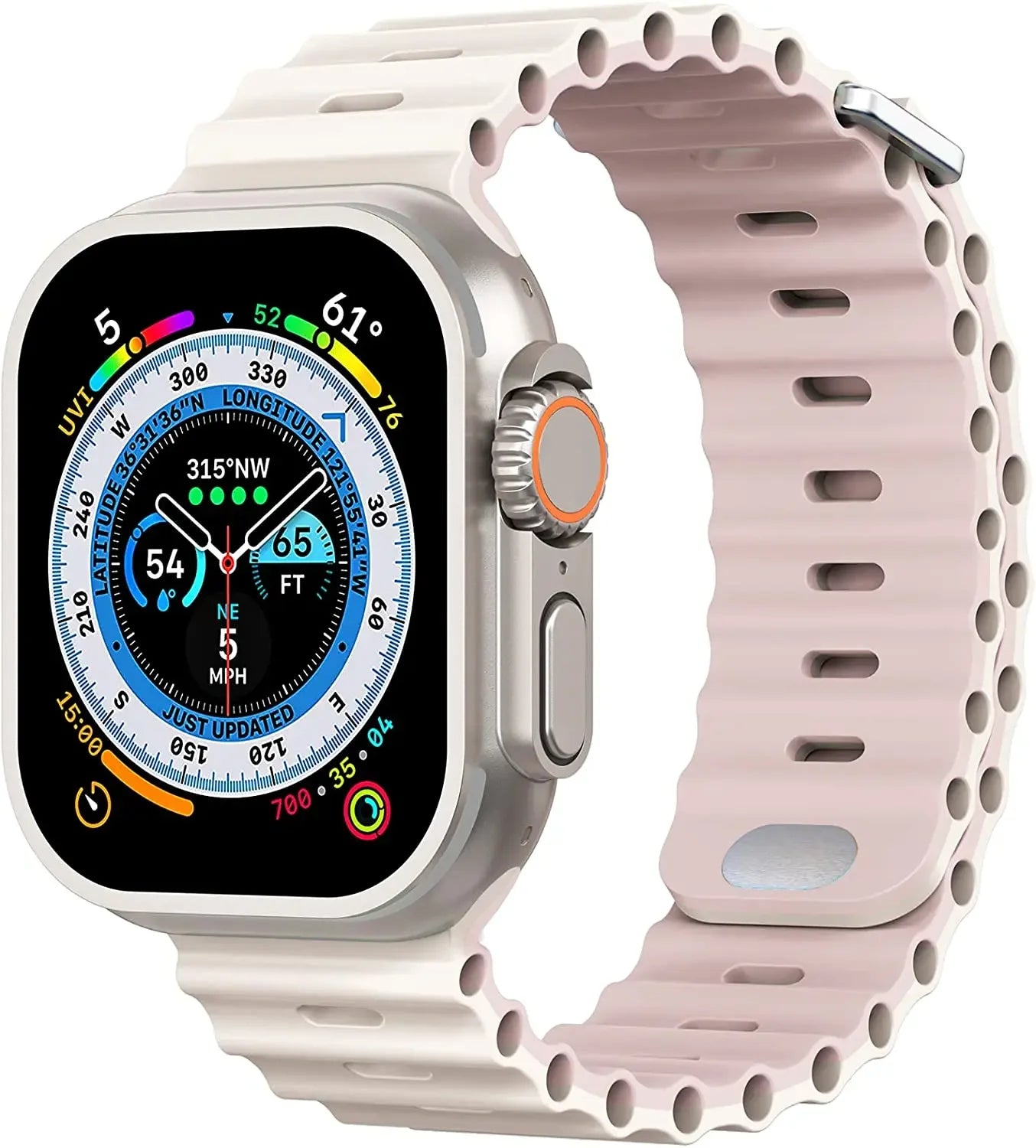 Storazone Starlight pink sand / For 38mm 40mm 41mm Silicone strap For Apple watch Ultra/2 49mm Sports breathable soft wrist band For iwatch 9 8 7 6 5 4 SE 45mm 41mm 44mm 42mm 40mm