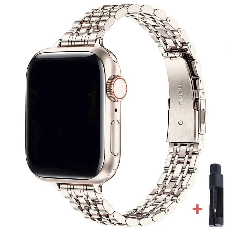 Storazone Starlight-Tool / 38 40 41mm / CHINA Stainless Steel Strap For Apple Watch Ultra 2 Band 49mm 42mm 44mm Metal Bracelet iWatch Series 9 8 7 6 SE 5 4 3 Women 45mm 41mm