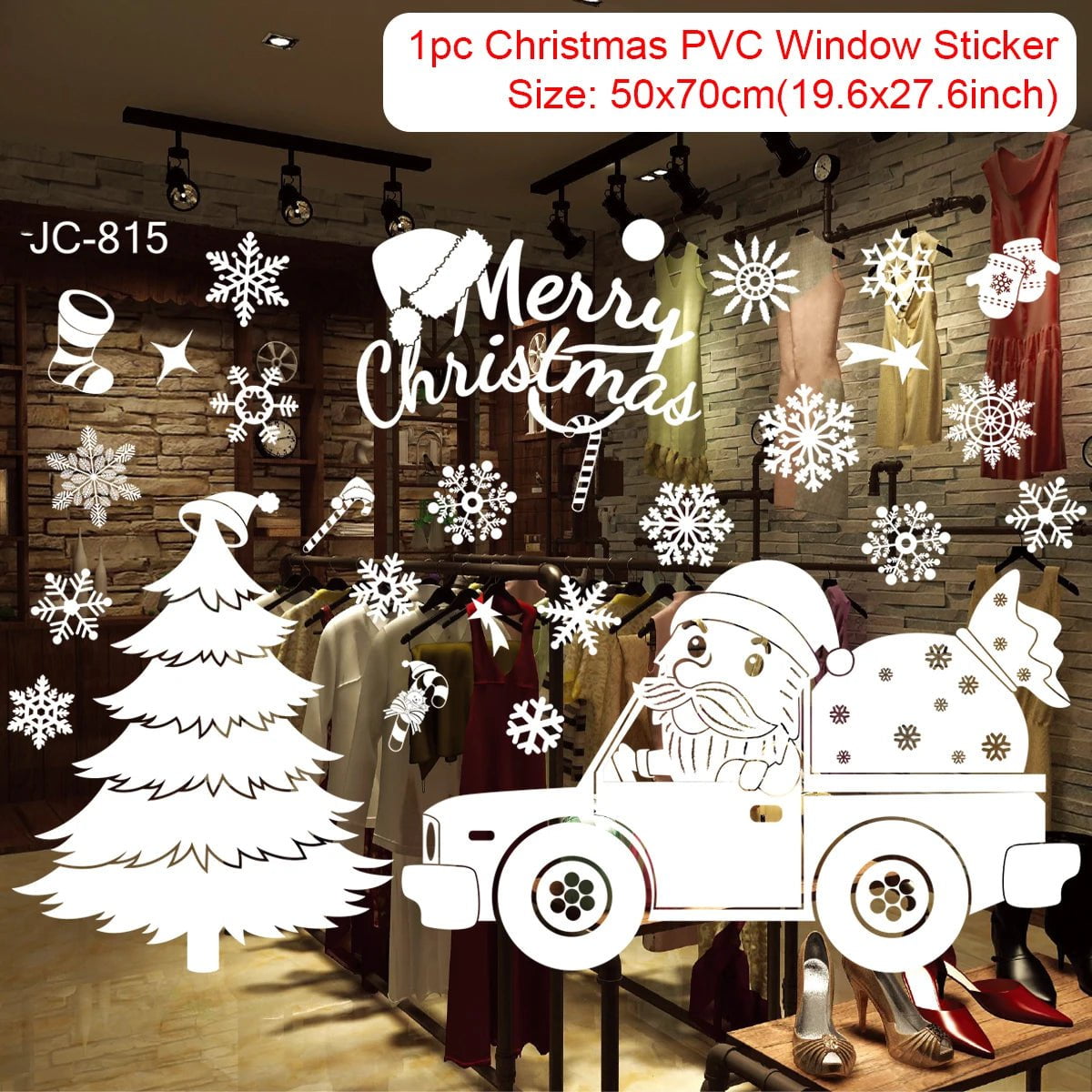 Storazone sticker 39 Christmas Window Stickers Christmas Wall Sticker Kids Room Wall Decals Merry Christmas Decorations For Home New Year Stickers