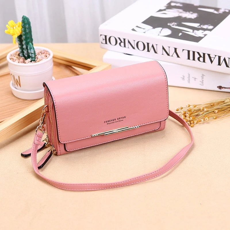 Storazone Style 1-Dark pink New Pu Leather Women Handbags Female Multifunctional Large Capacity Shoulder Bags Fashion Crossbody Bags For Ladies Phone Purse