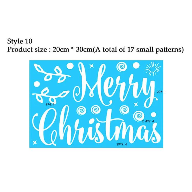 Storazone Style 10 38 Pcs/Lot Snowflake Electrostatic Wall Stickers Window Kids Room Christmas Decoration Decals For Home Decor New Year Wallpaper