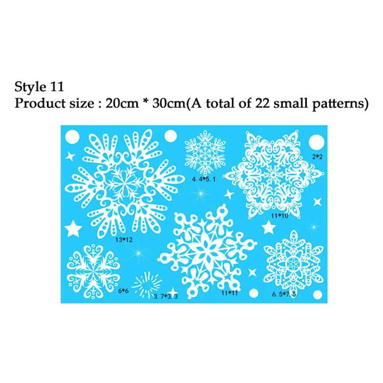 Storazone Style 11 38 Pcs/Lot Snowflake Electrostatic Wall Stickers Window Kids Room Christmas Decoration Decals For Home Decor New Year Wallpaper