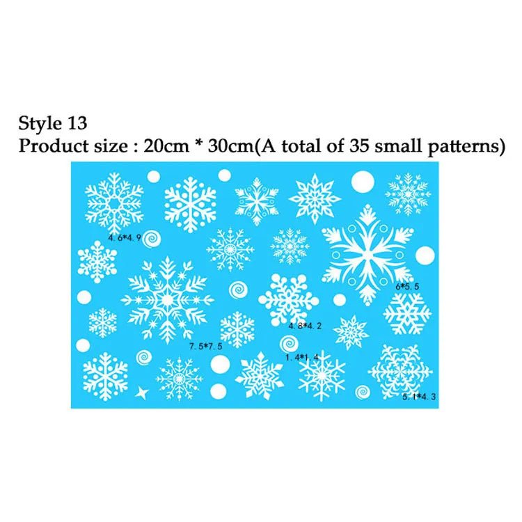 Storazone Style 13 38 Pcs/Lot Snowflake Electrostatic Wall Stickers Window Kids Room Christmas Decoration Decals For Home Decor New Year Wallpaper