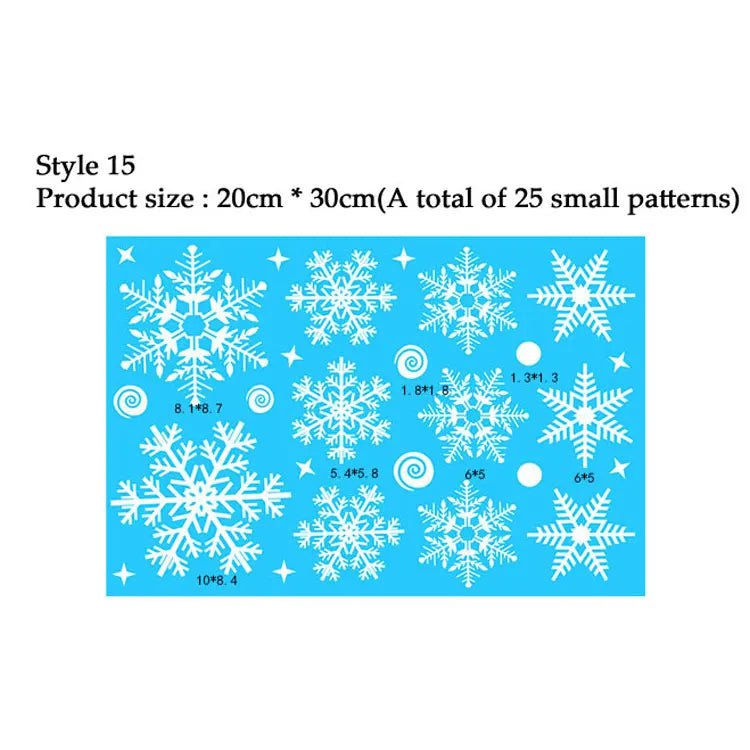 Storazone Style 14 38 Pcs/Lot Snowflake Electrostatic Wall Stickers Window Kids Room Christmas Decoration Decals For Home Decor New Year Wallpaper