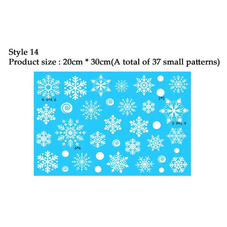 Storazone Style 15 38 Pcs/Lot Snowflake Electrostatic Wall Stickers Window Kids Room Christmas Decoration Decals For Home Decor New Year Wallpaper