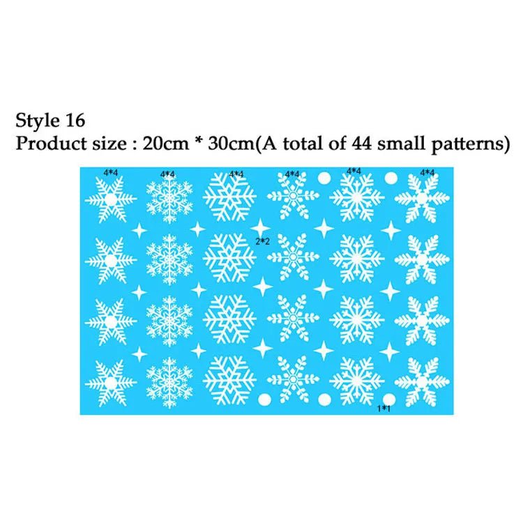 Storazone Style 16 38 Pcs/Lot Snowflake Electrostatic Wall Stickers Window Kids Room Christmas Decoration Decals For Home Decor New Year Wallpaper