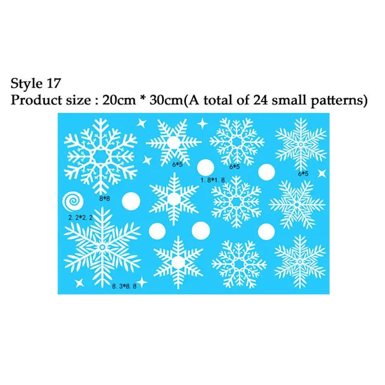 Storazone Style 17 38 Pcs/Lot Snowflake Electrostatic Wall Stickers Window Kids Room Christmas Decoration Decals For Home Decor New Year Wallpaper