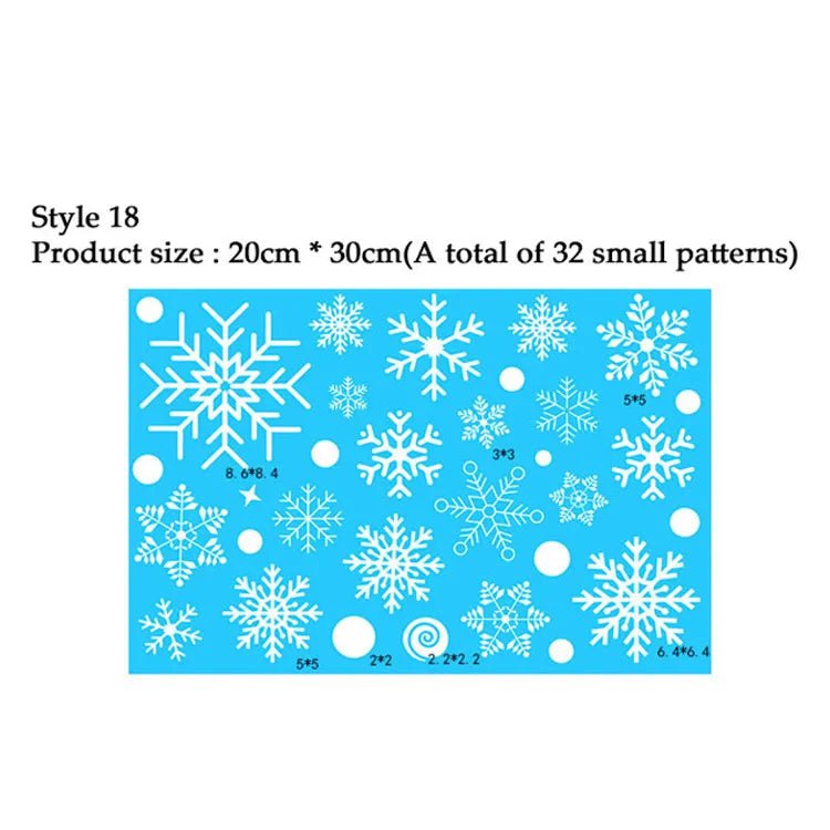 Storazone Style 18 38 Pcs/Lot Snowflake Electrostatic Wall Stickers Window Kids Room Christmas Decoration Decals For Home Decor New Year Wallpaper